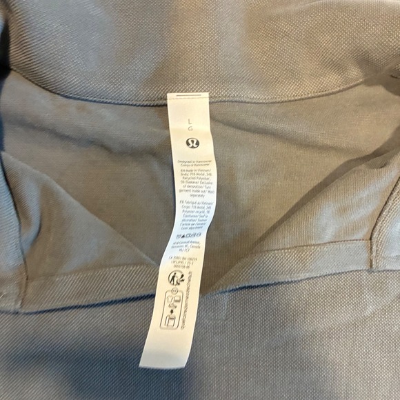 New Lululemon Softstreme Pique Oversized LS Polo Top Green Grey Size L - Picture 4 of 7
